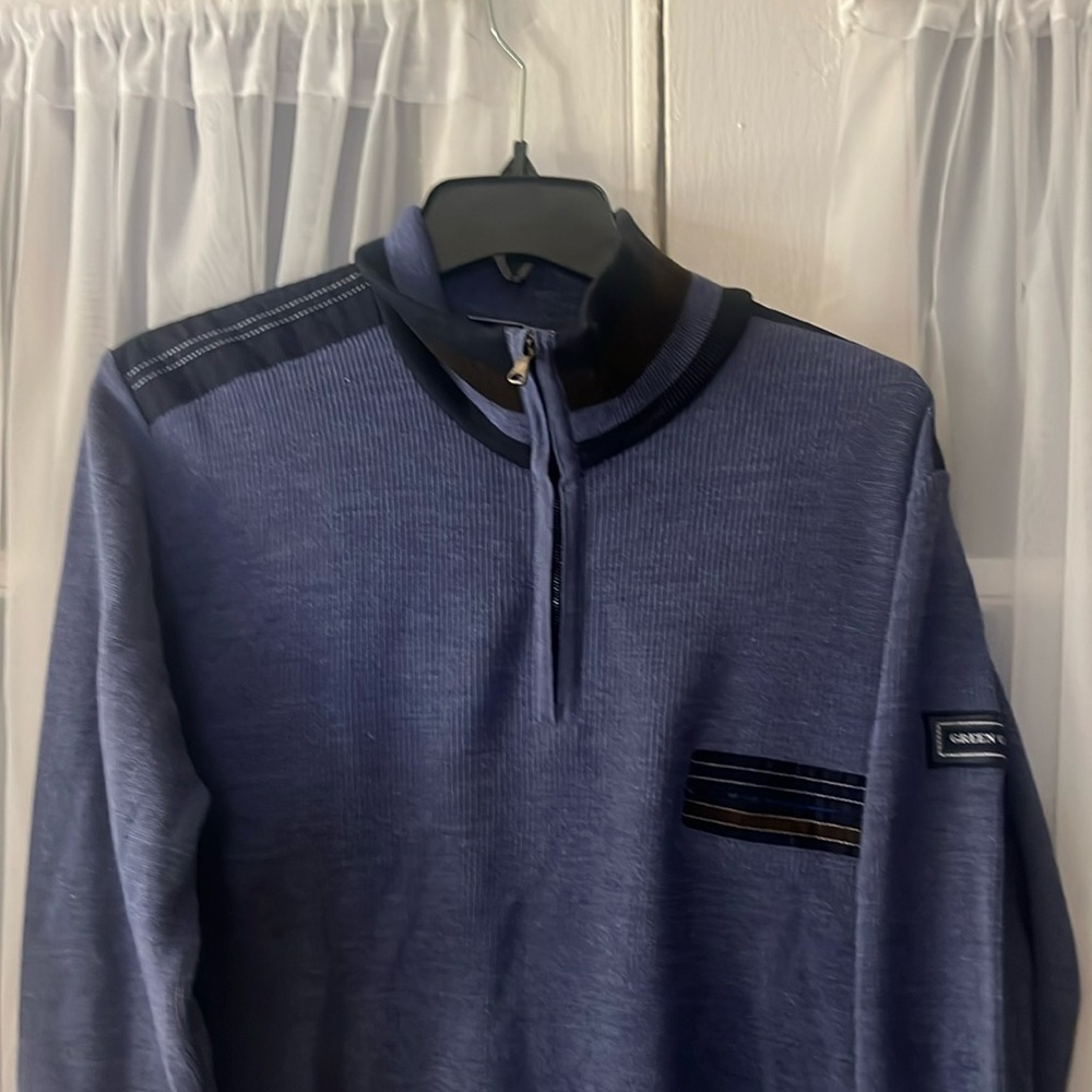 Green Coast High End Yachting Sweater Men’s Size 52 Merino Wool Blend Blue